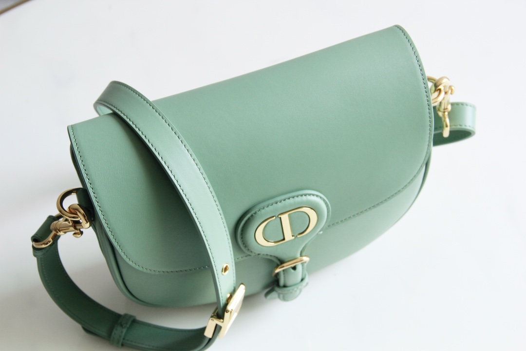 Medium Dior Bobby Bag Light Green Box Calfskin